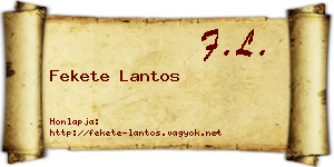 Fekete Lantos névjegykártya